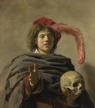 Young Man Holding a Skull (Vanitas) by Frans Hals
