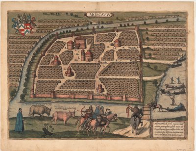 Map of Moscow of the 16th Century From: Civitates Orbis Terrarum by Frans Hogenberg