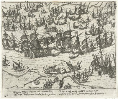 The sinking of the Spanish Armada in 1588, 1613-1615 by Frans Hogenberg