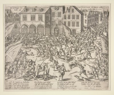 How the Citizens of Amsterdam Drove the Troops Out of the City by Frans Hogenberg