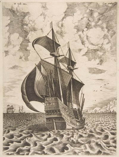 Armed Four-Master Sailing Towards a Port by Frans Huys