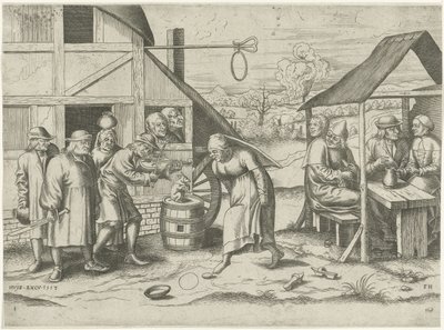 Peasant Woman Dancing the Egg Dance by Frans Huys