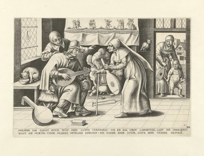 Master Jan Slechthoofd from Allegorical Scenes of Flemish Proverbs Relating to Laziness (series title) by Frans Huys