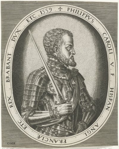 Portrait of King Philip II of Spain Portraits of Kings, Queens, Princes, and Princesses (series title) by Frans Huys