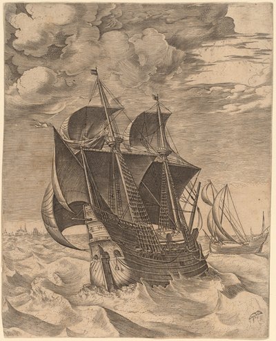 A Dutch Hulk and a Boeier by Frans Huys after Pieter Bruegel the Elder