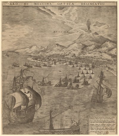 Naval Battle in the Straits of Messina by Frans Huys after Pieter Bruegel the Elder