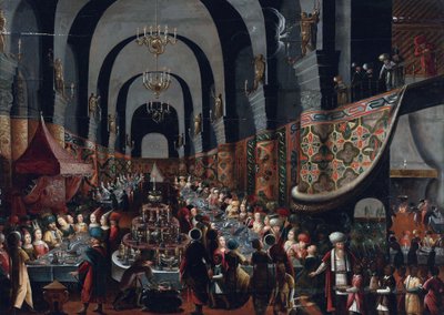 The Feast of Belshazzar by Franz Francken II by Frans II Francken