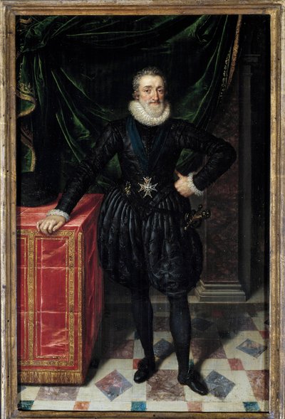 Portrait of Henry IV (1553-1610) with the insignia of the Order of the Holy Spirit by Frans II Pourbus