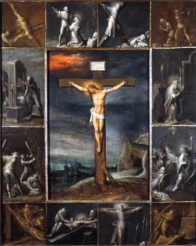 The Crucified Christ Enframed with Scenes of Martyrdom of the Apostles by Frans II the Younger Francken