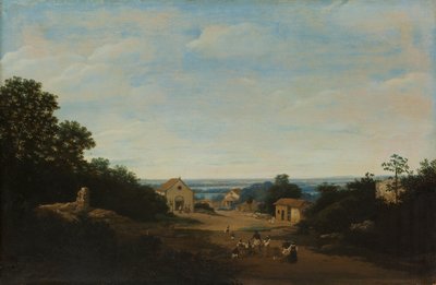 Brazilian Landscape with the Village of Igaraçu. To the Left the Church of Sts Cosmas and Damian by Frans Post