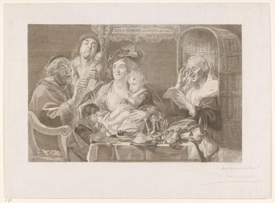 Music-Making Company at the Table by Frans Lauwers (signed by artist)