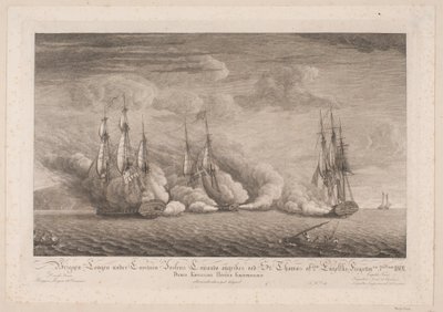 The Brig Lougen Attacked at St. Thomas, March 3, 1801 by Frans Martin Dodt