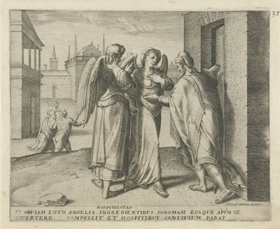 Lot and the Two Angels (Hospitality) (History of Lot Series) by Frans Menton