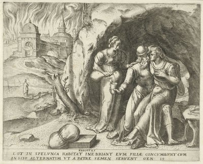 Lot and His Daughters (Ebrietas, History of Lot) by Frans Menton