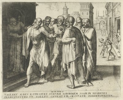 Lot Urges the Crowd to Calm Down (Incestus) (History of Lot) by Frans Menton