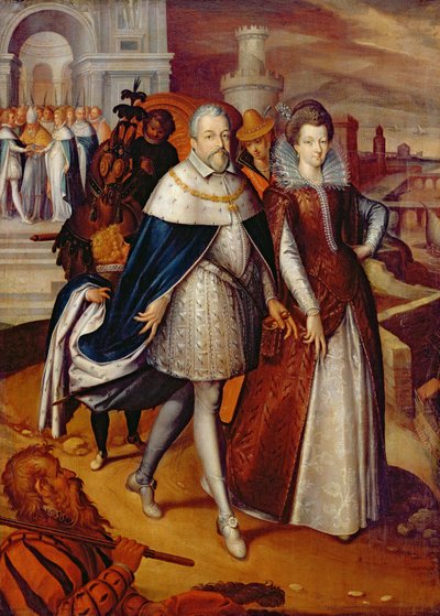 Portrait of Ferdinand I Grand Duke of Tuscany, and his Niece Marie, future wife of Henri IV by Frans Pourbus the Younger