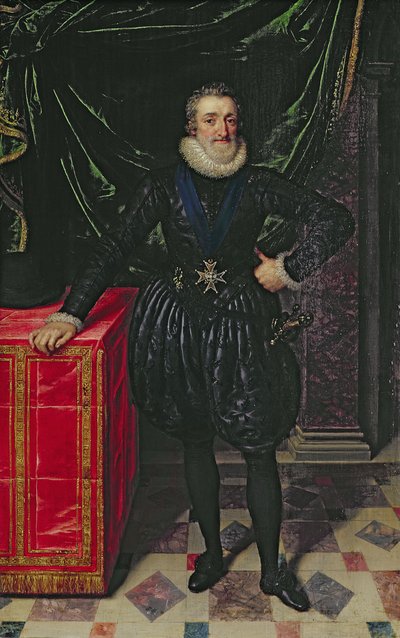 Portrait of Henri IV King of France, in a black costume by Frans Pourbus the Younger