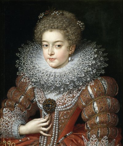 Portrait of Queen Elisabeth of France, Queen consort of Spain by Frans Pourbus the Younger