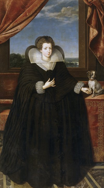 Portrait of Queen Elisabeth of France, Queen Consort of Spain by Frans Pourbus the Younger