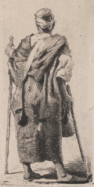 Arab Beggar Seen from the Back by Frans Schwartz