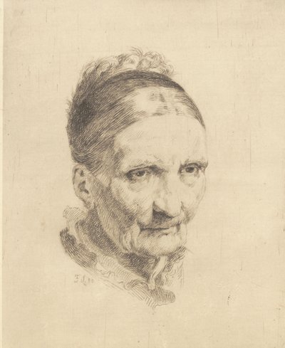 Head of an Old Woman, Madam Rasmussen by Frans Schwartz