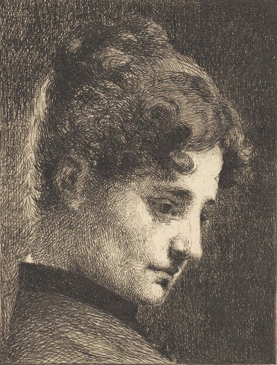 Profile Head of a Young Girl, Facing Right by Frans Schwartz