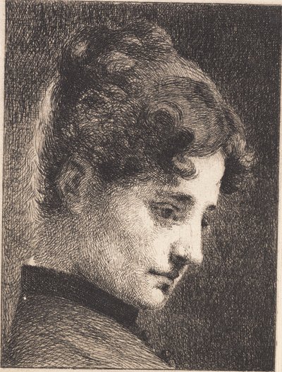 Profile Head of a Young Girl, Facing Right by Frans Schwartz