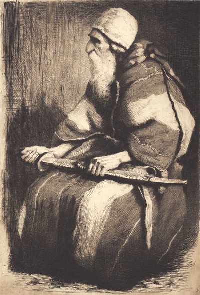 Study Figure: Old Bearded Man in Oriental Garb by Frans Schwartz