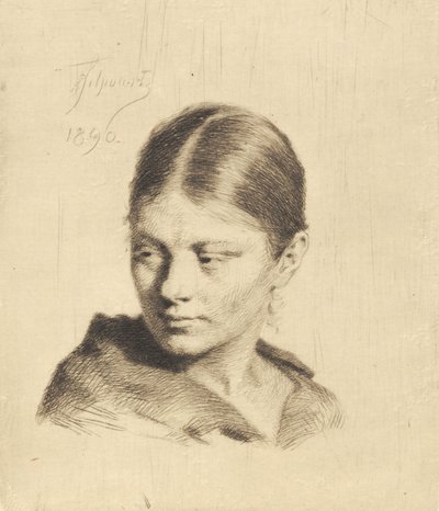 Young Girl Looking to the Side by Frans Schwartz