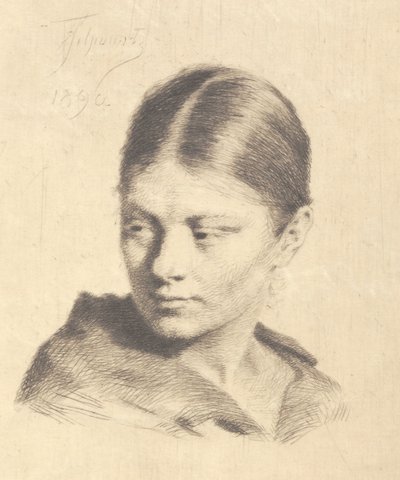 Young Girl Looking to the Side by Frans Schwartz