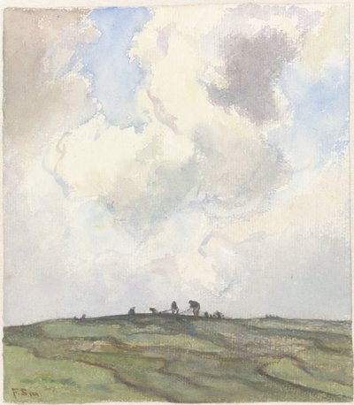 Mending Nets on a Lawn Behind the Dunes by Frans Alexander Evert Lodewijk Smissaert