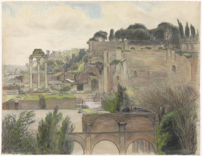 View of the Roman Forum and the Palatine, Seen from the Via Capitolina by Frans Alexander Evert Lodewijk Smissaert