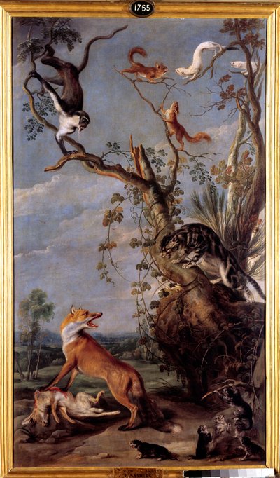 The Cat and the Fox (Illustration of the fable by Jean de la Fontaine) by Frans Snyders