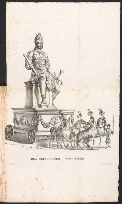 Giant Grandfather in the Procession for Saint Rumbold, 1825 by Frans Vervloet