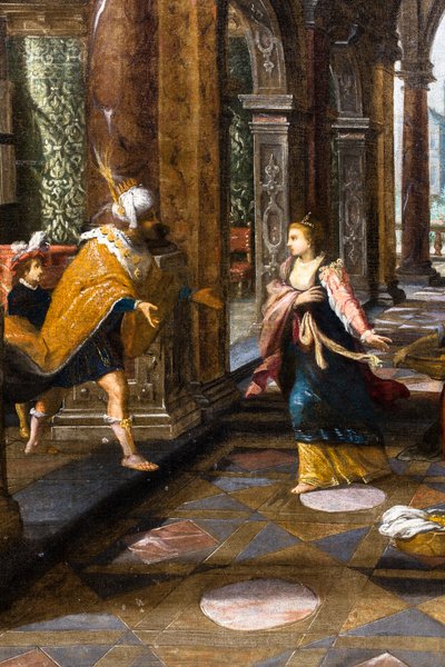 Solomon Welcoming the Queen of Sheba to His Palace by Frans & Vries Paul V. de (1567 1630) Francken