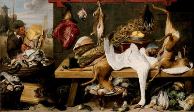 Market Scene on a Quay by Frans and workshop Snyders