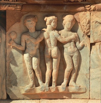 Ancient Sabratha, Theater, Detail of Relief by Painter Darius