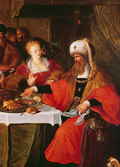 Herod and Herodias at the Feast of Herod (detail) by Frans the Elder Francken