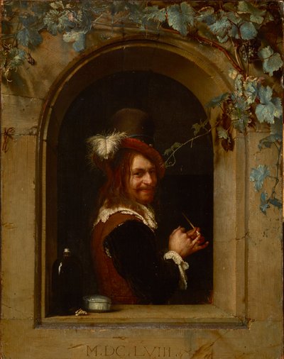 Man with Pipe at a Window by Frans van Mieris