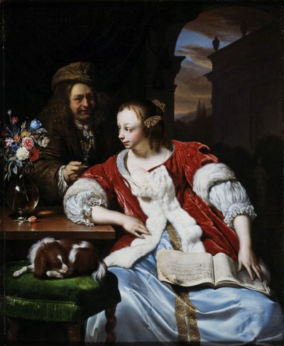The Interrupted Song: Portrait of the Artist and His Wife (1671) by Frans van Mieris the Elder