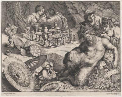 Bacchus and Drunken Silenus by Frans van den Wyngaerde