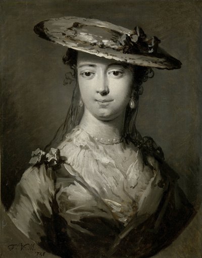 Head of a Young Woman by Frans van der Mijn (signed by artist)