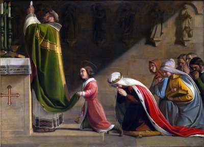 Saint Ludmila and Saint Wenceslaus during the Mass by Frantisek Tkadlik