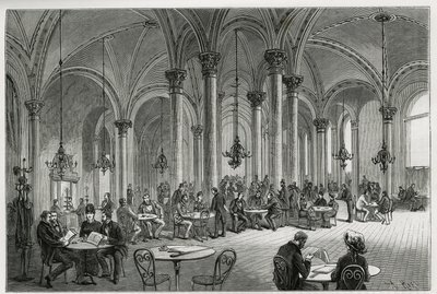 The Central Cafe in Vienna (Austria) (engraving by Kollarz, to illustrate the story Vienna and Its Suburbs by M. Newlinski, 1881) by Franz (after) Kollarz