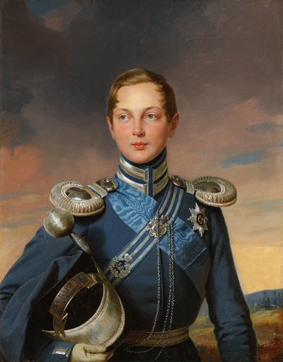 Portrait of the Tsesarevitch Alexander Nikolaevich in the uniform of the Atamansky Cossack regiment by Franz (after) Krüger