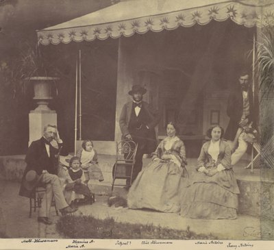 Group Portrait of the Antoine and Höusermann Families, 1850s-60s by Franz Antoine
