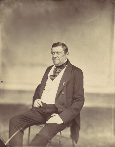 Seated Man in White Vest and Dark Coat, 1850s-60s by Franz Antoine