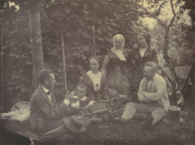 Three Women, Two Men, and a Child on a Picnic by Franz Antoine