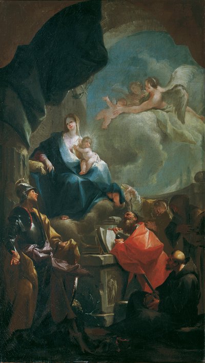 Enthroned Madonna with Child, Venerated by Saints by Franz Anton Palko