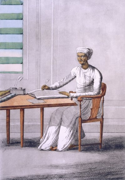 A Causto Clerkscribe, pub. 1808-12 by Franz Balthazar Solvyns